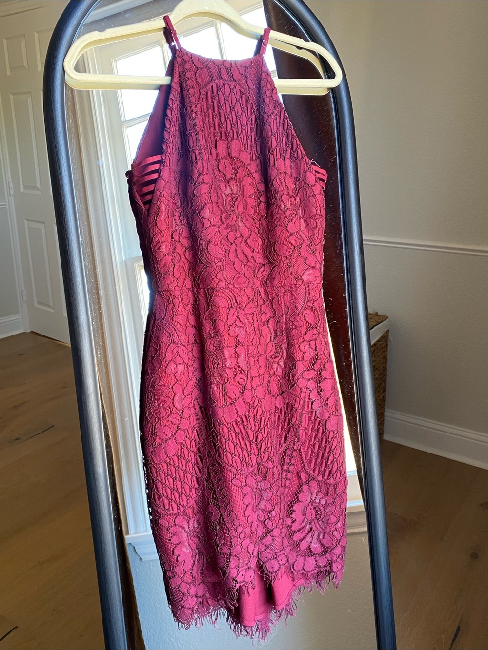 Adelyn Rae burgundy/wine lace midi cocktail dress XS